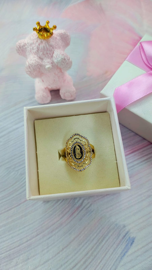 ANILLO de la virgen de Guadalupe EN ORO 10K