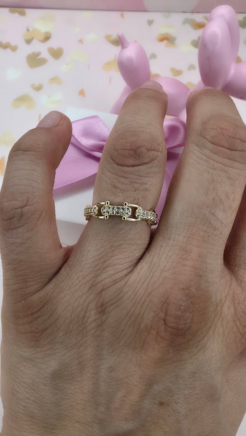 Anillo cadena T en Oro de 10k 🩷