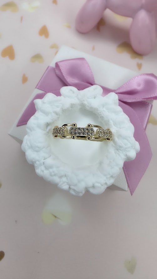 Anillo cadena T en Oro de 10k 🩷