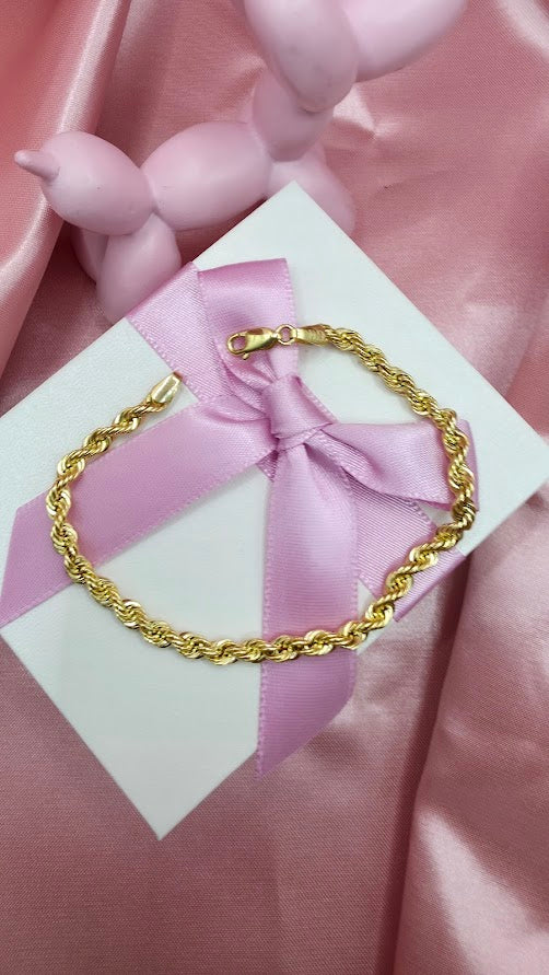 Pulso Torzal En Oro 18 cm De 10k