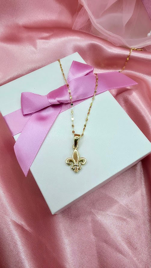 GARGANTILLA FLOR DE LIS DE ORO 10K 🩷