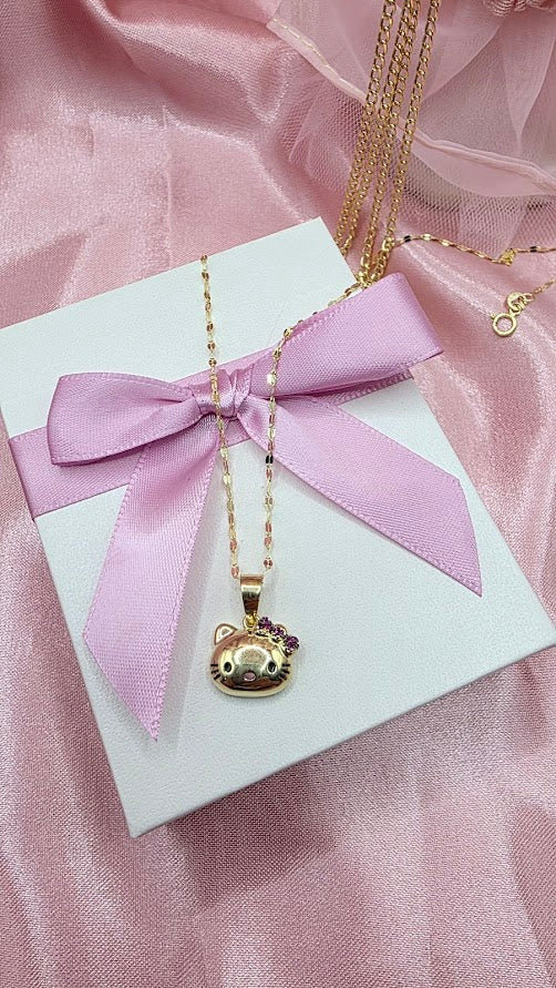 Gargantilla Carita Hello Kitty en Oro de 10k