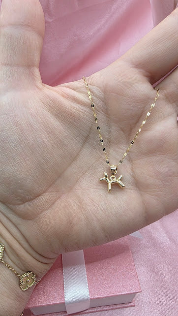 Gargantilla Perro Globo en oro de 10k