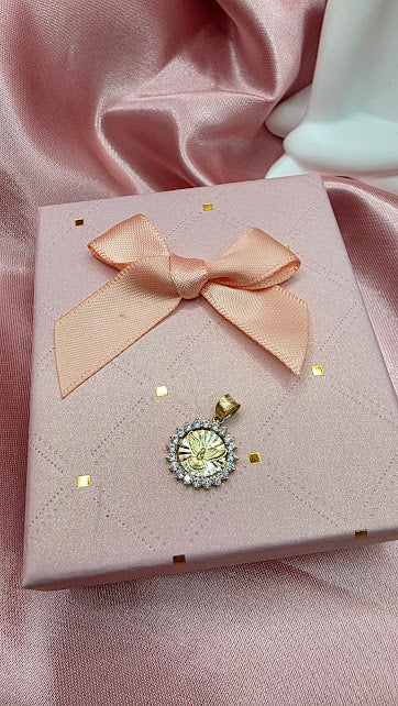 DIJE ESPIRITU SANTO PIEDRAS EN ORO DE 10K