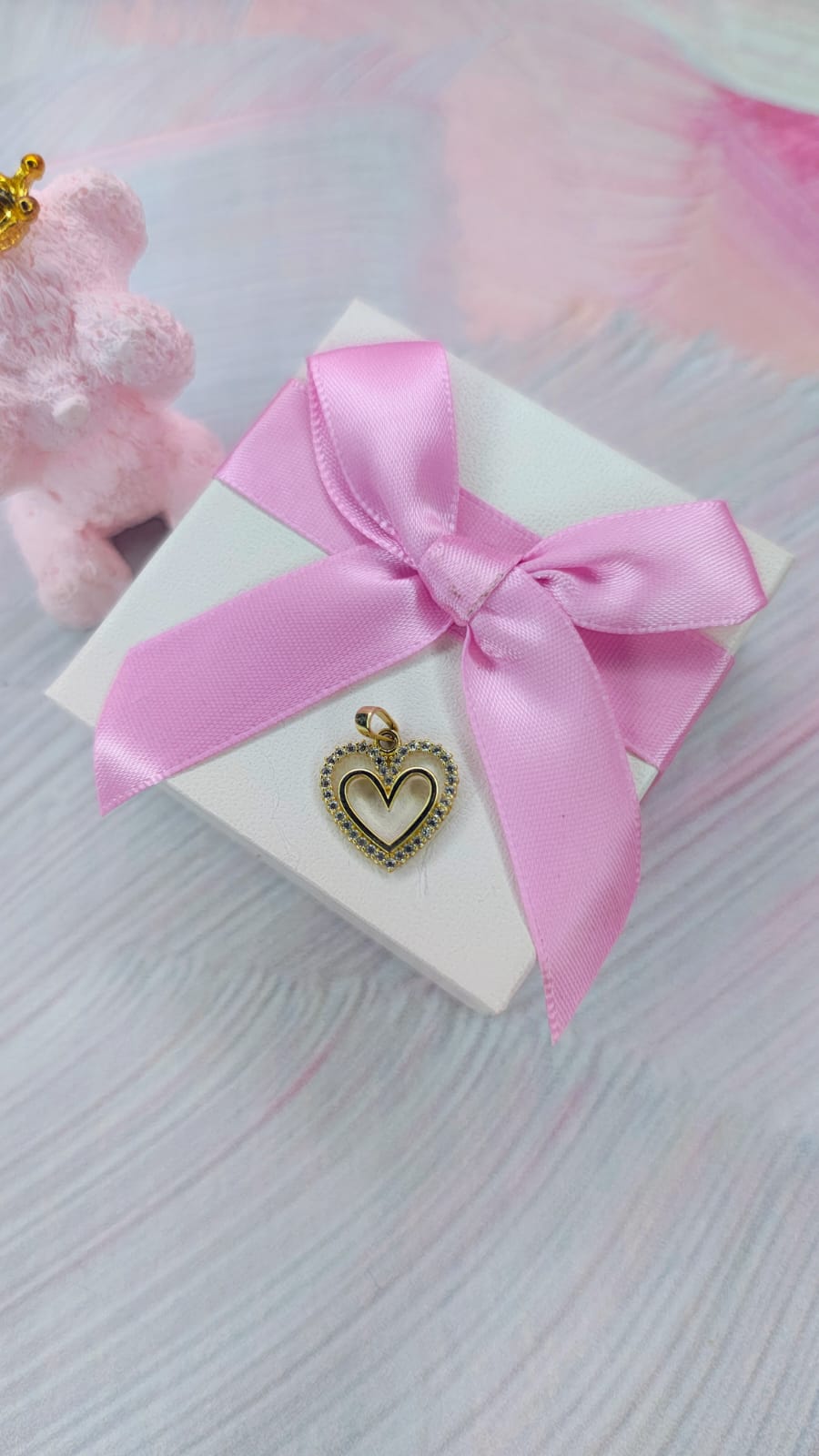 Dije corazon doble en Oro de 10k