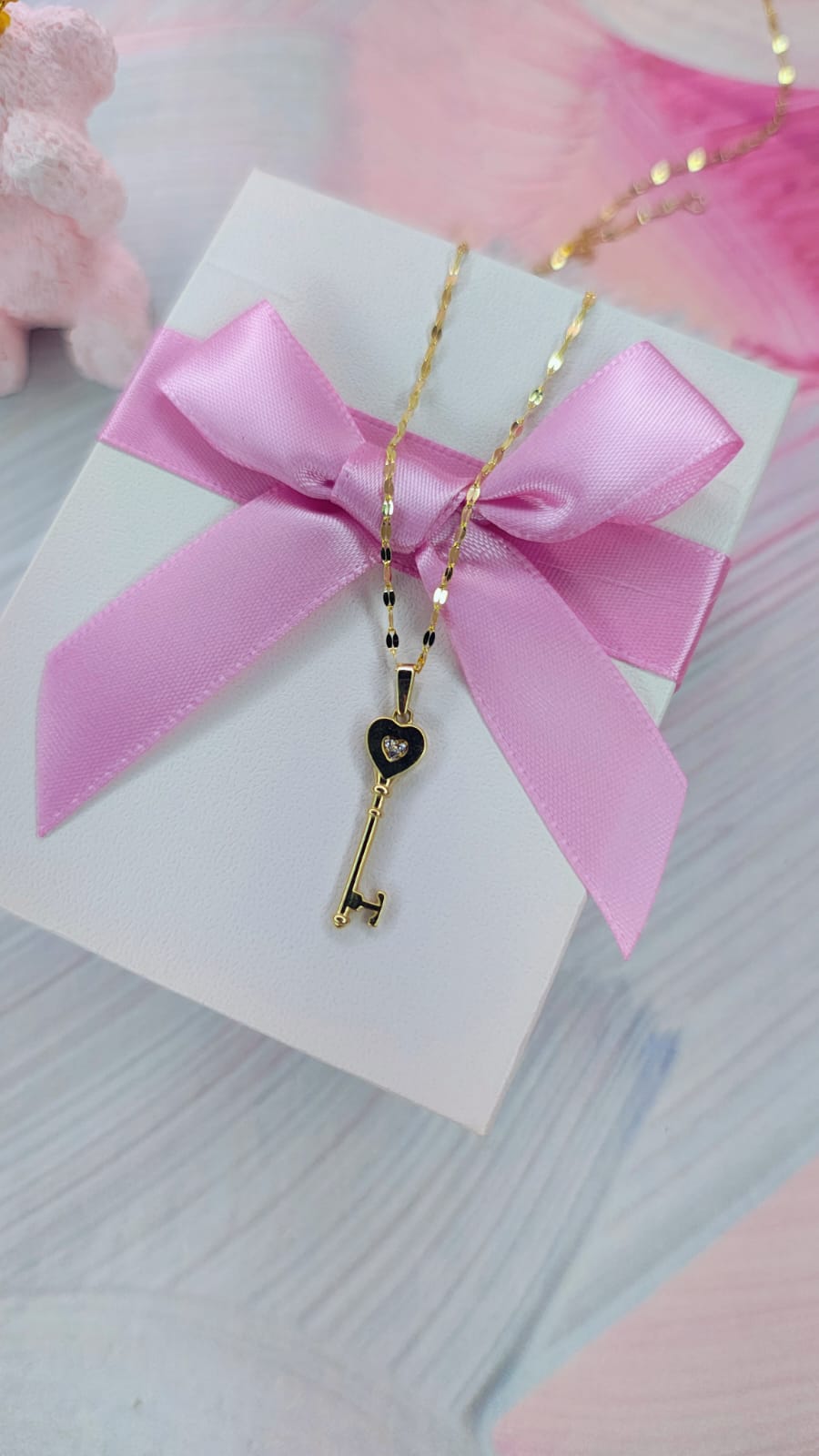 Gargantilla llave corazón en Oro de 10k