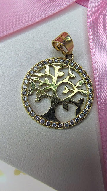 Dije Árbol De La Vida en Oro de 10k
