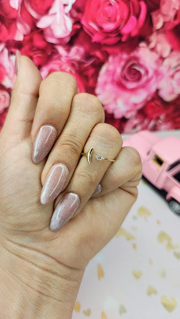 Anillo Colita De Ballena Bisel De Oro 10K