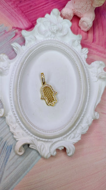 Dije manita contorno en Oro de 10k