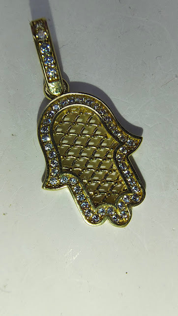 Dije manita contorno en Oro de 10k