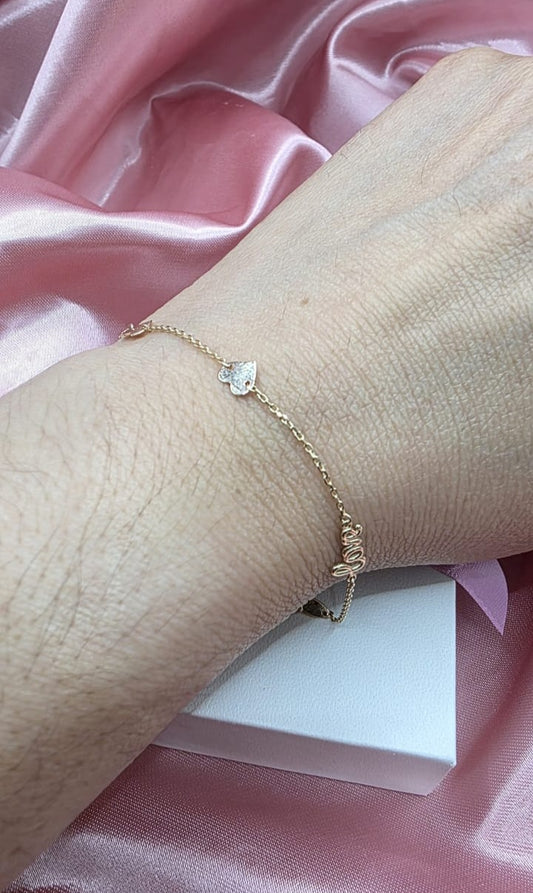 Pulso Corazones Love En Oro De 10k