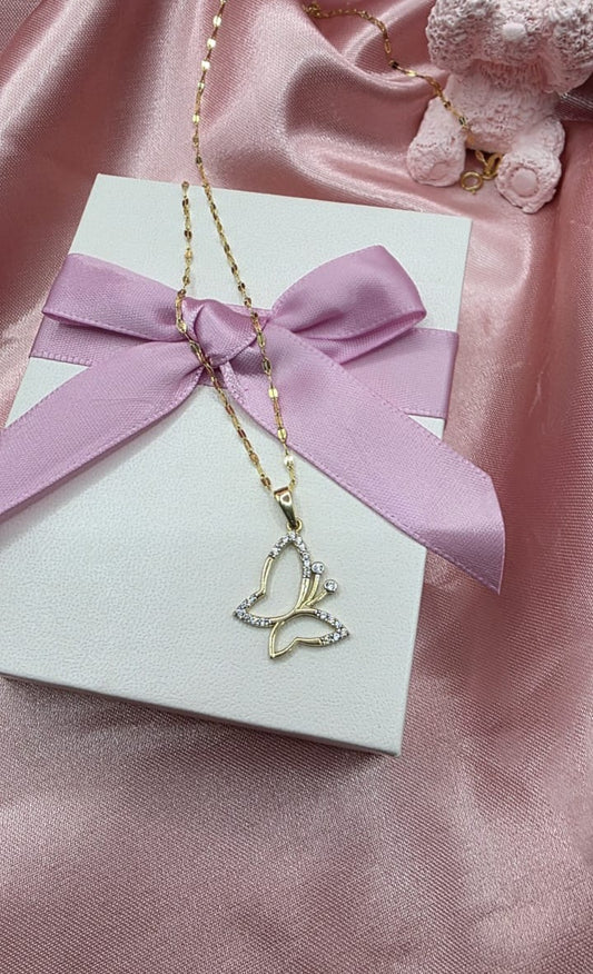 Gargantilla mariposa en oro 10k