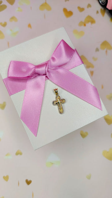 Dije Cruz Doble en Oro de 10k