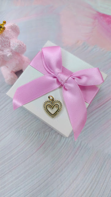 Dije corazón mini doble JD en Oro de 10k