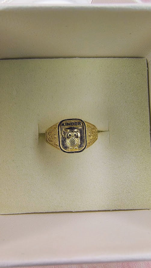 Anillo Kínder Búho En Oro De 10K