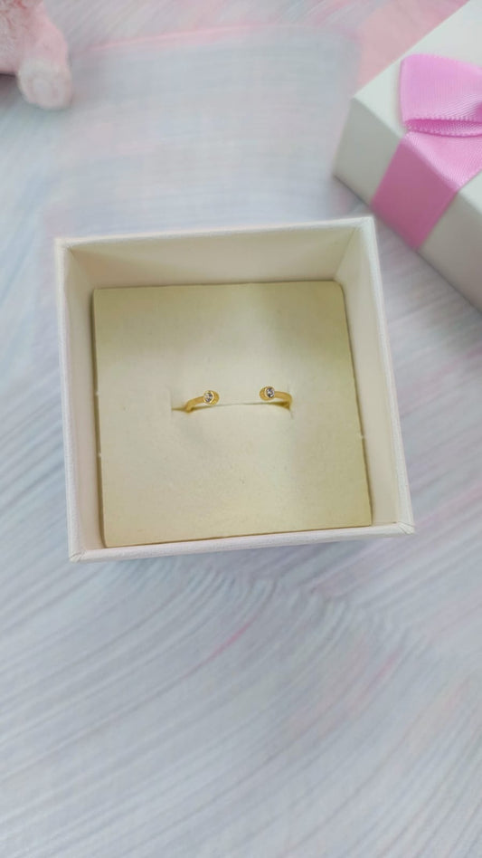 Anillo doble bisel ajustable en Oro de 10k