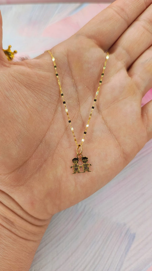 Gargantilla par de niños en Oro de 10k