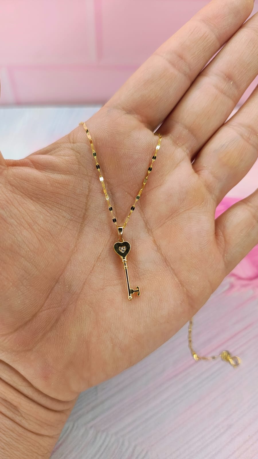 Gargantilla llave corazón en Oro de 10k