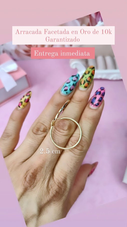 Arracada Facetada 2.5 En Oro 10k