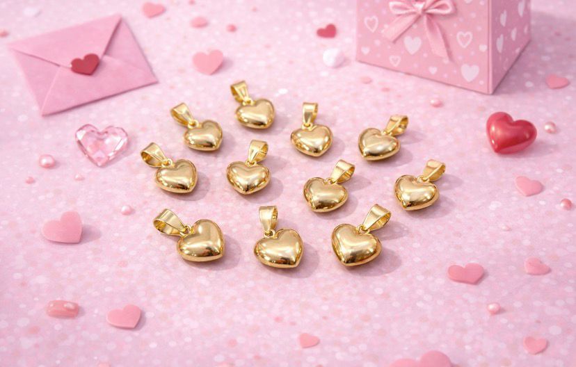 Dije corazón inflado chico oro 10k