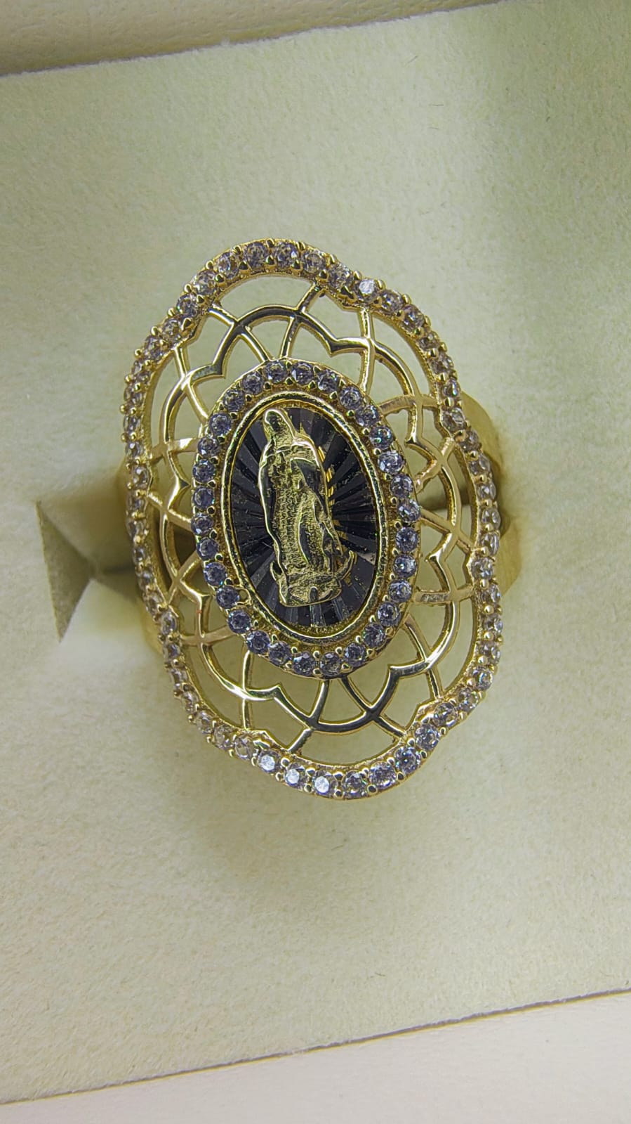 ANILLO de la virgen de Guadalupe EN ORO 10K