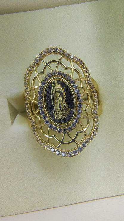 ANILLO de la virgen de Guadalupe EN ORO 10K