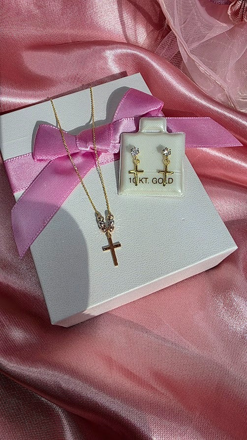 Set Cruz Vivianas En Oro De 10k
