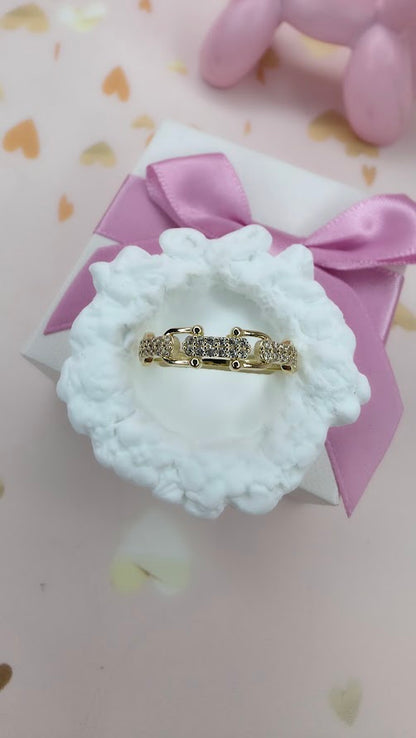 Anillo cadena T en Oro de 10k 🩷