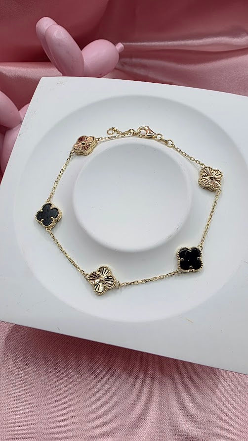 Pulso VC Negro Diamantado en Oro de 10k