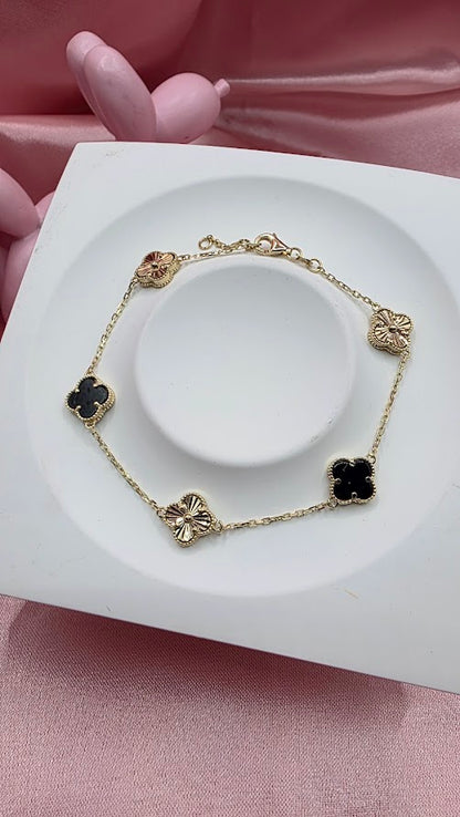 Pulso VC Negro Diamantado en Oro de 10k