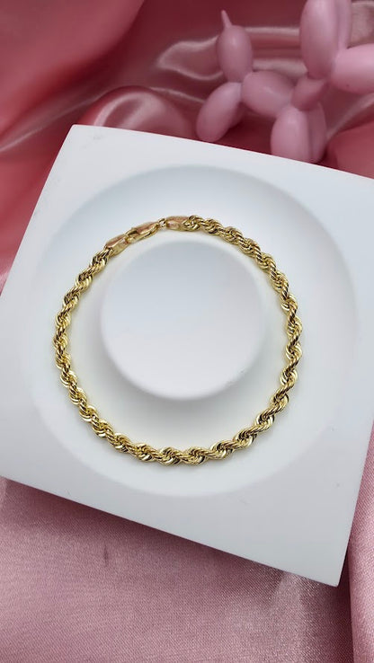 Pulso Torzal En Oro 18 cm De 10k