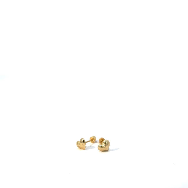 BROQUEL CORAZON INFLADO MINI EN ORO 10K