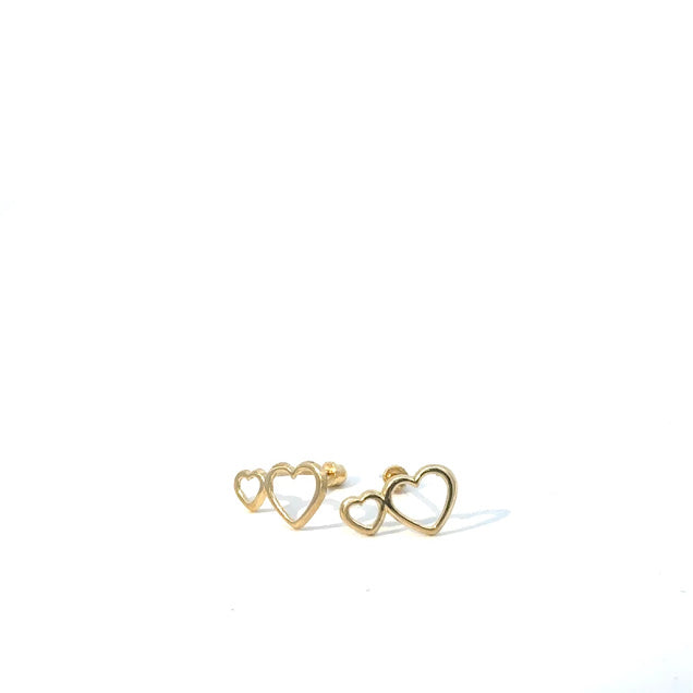 BROQUEL CORAZON PARIS DE ORO 10K