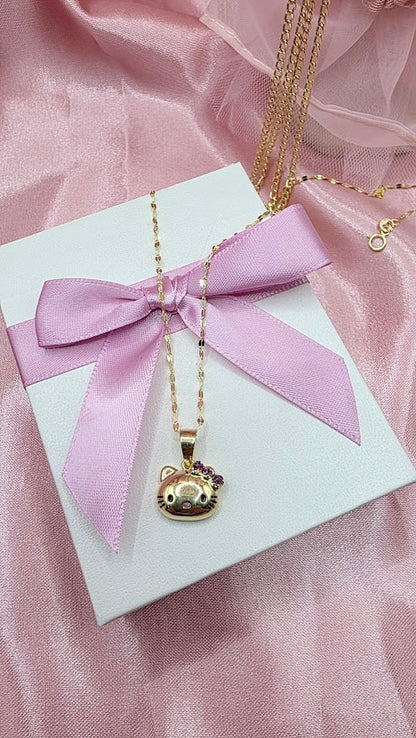 Gargantilla Carita Hello Kitty en Oro de 10k