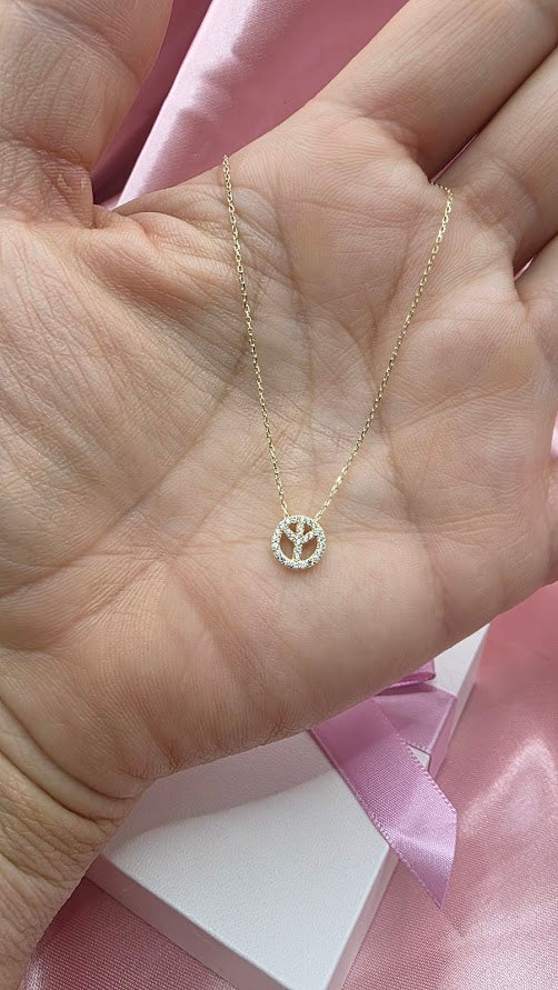 GARGANTILLA AMOR Y PAZ DE ORO 10K