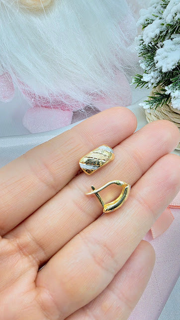 ARETE TRICOLOR EN ORO DE 10K