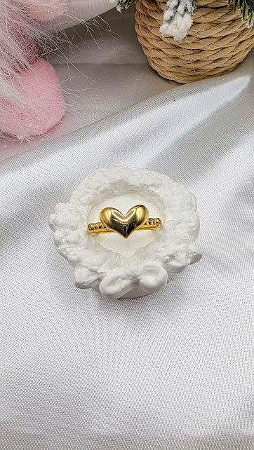 ANILLO CORAZON INFLADO EN ORO DE 10K