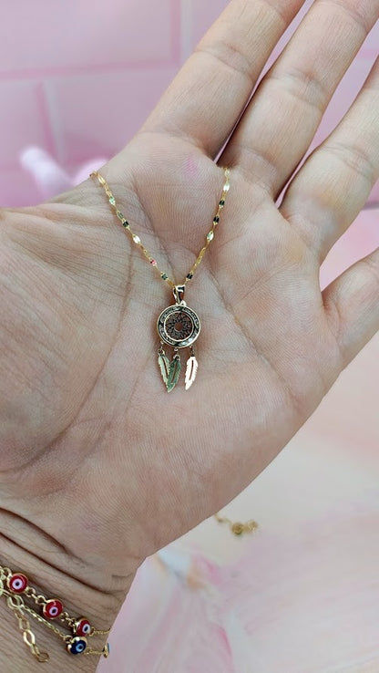 Gargantilla Atrapasueños Nacional Chico En Oro De 10k