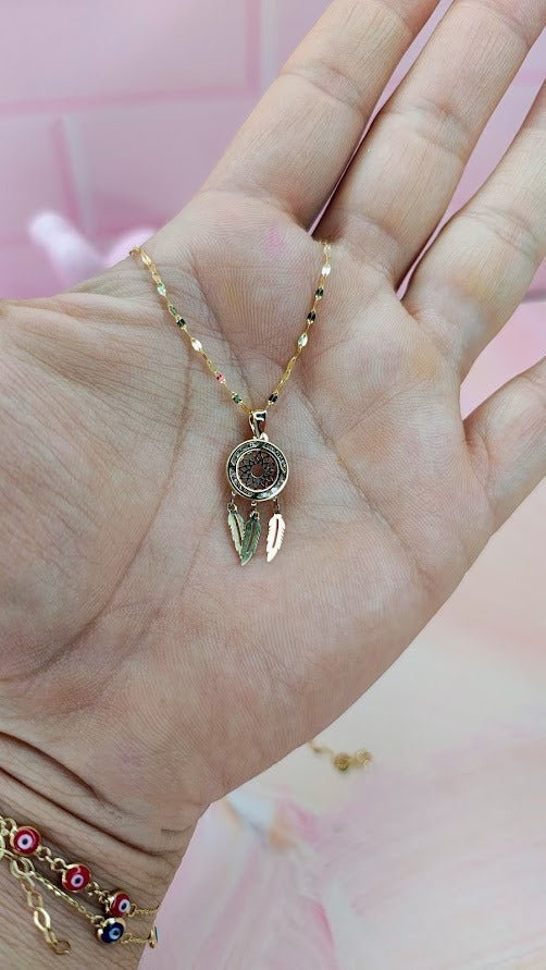 Gargantilla Atrapasueños Nacional Chico En Oro De 10k