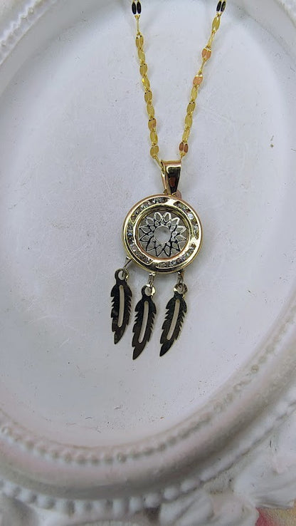 Gargantilla Atrapasueños Nacional Chico En Oro De 10k