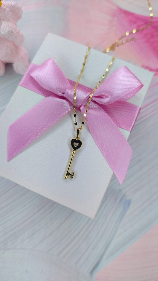 Gargantilla llave corazón en Oro de 10k