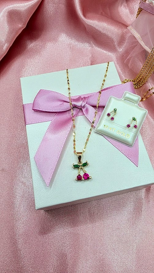 Set Cherry en oro de 10k