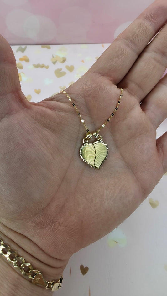 Gargantilla corazón mitad en oro de 10k 🩷