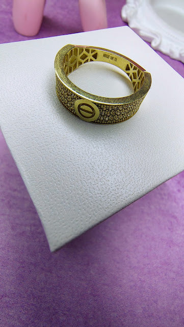 Anillo Car Piedras Gruesas en Oro de 10k