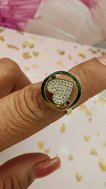 Anillo Sellito De Corazón En Oro De 10k