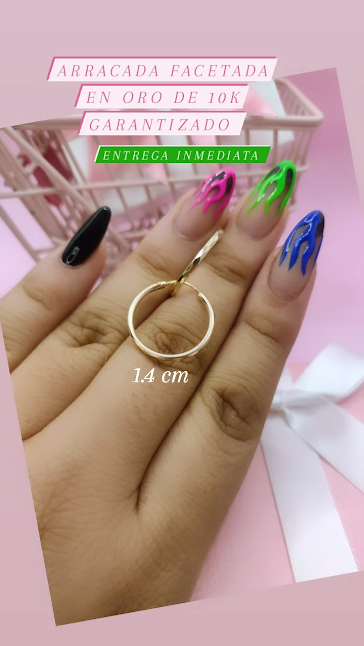 Arracada Facetada 1.5 En Oro De 10k