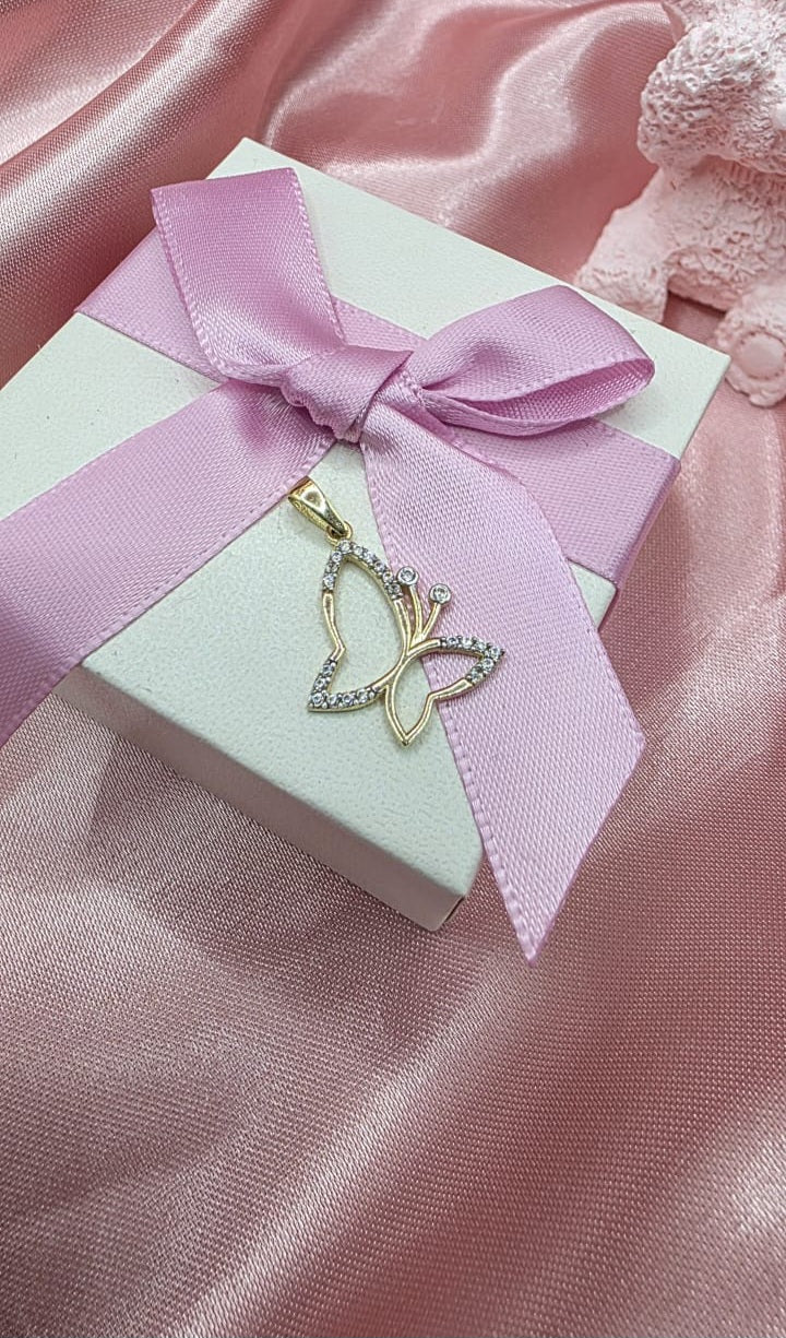 Dije Mariposa silueta en Oro de 10k