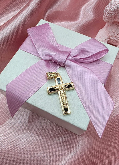 Dije Crucifijo Black grande en Oro de 10k