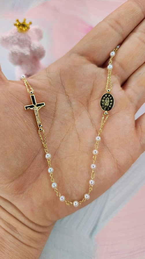 Gargantilla misterio perlas en oro de 10k