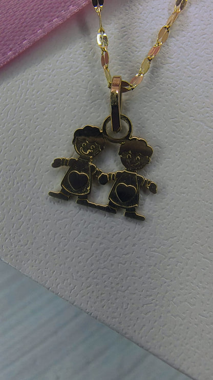 Gargantilla par de niños en Oro de 10k